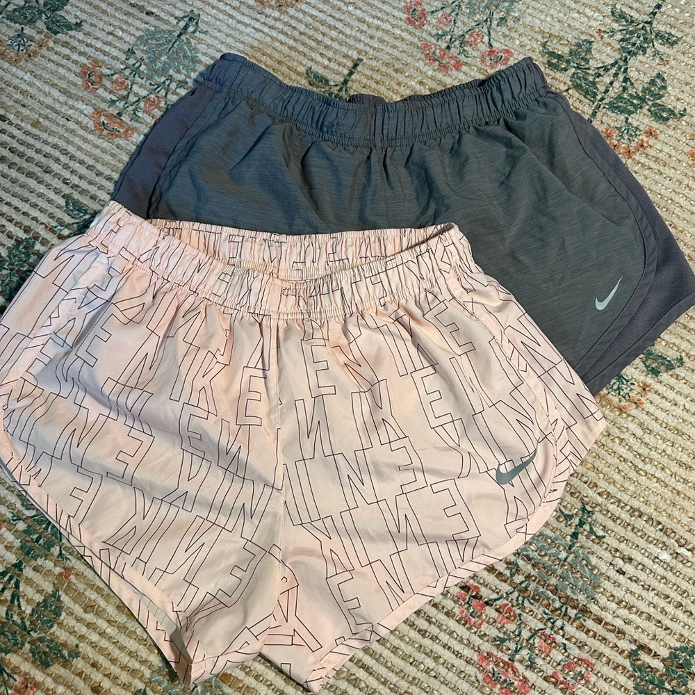 Nike Gray and Pink Athletic Shorts Set